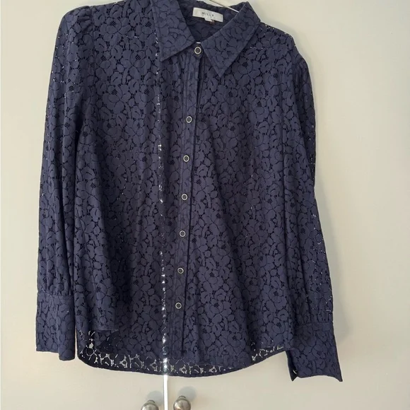 Milly Harlow Lace Shirt Size Large in perfect condition - Picture 3 of 5